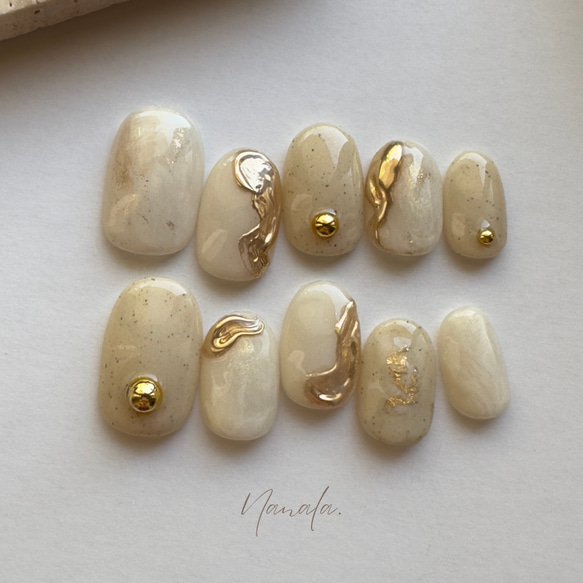 no.59》ネイルチップ サイズオーダー/ニュアンスネイル/インクネイル  