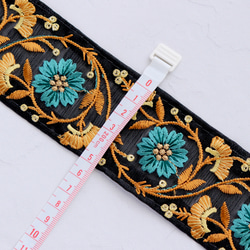 インド刺繍リボン No.23【マスタード】　インド刺繍/刺繍リボン/刺繍/リボン/トリム/ブレード 4枚目の画像