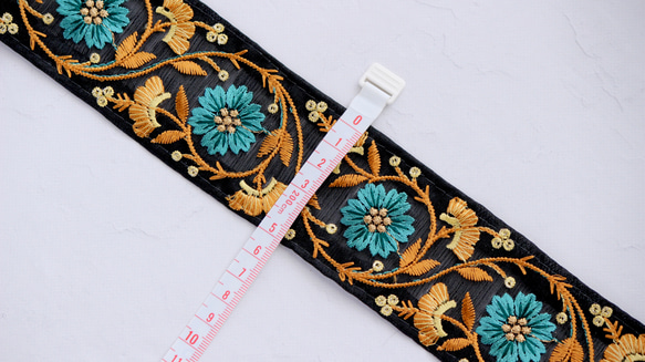 インド刺繍リボン No.23【マスタード】　インド刺繍/刺繍リボン/刺繍/リボン/トリム/ブレード 4枚目の画像