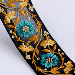 インド刺繍リボン No.23【マスタード】　インド刺繍/刺繍リボン/刺繍/リボン/トリム/ブレード 2枚目の画像