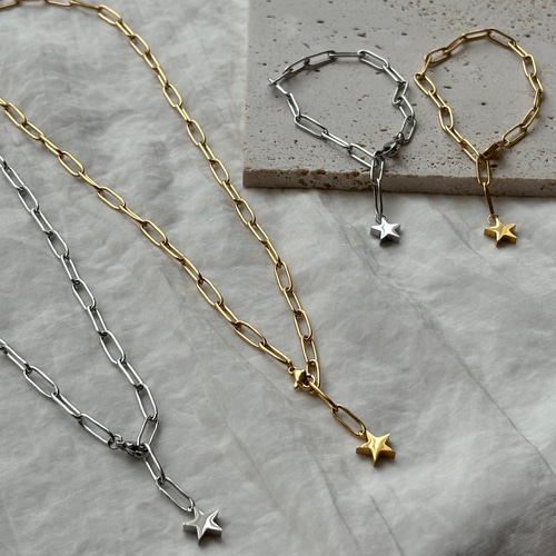 シルバーミニスターの2wayチェーンブレスレット ステンレス