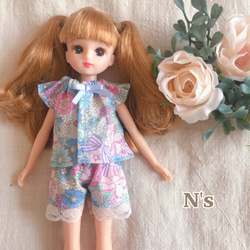 ハンドメイド　ソランちゃん　長袖　パジャマ　セット　小花柄 ハンドメイド ソランちゃん 長袖 パジャマ セット 小花柄 ハンドメイド