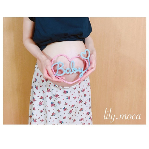 baby in ハート ウールレター マタニティーフォト用 雑貨・その他 lily 