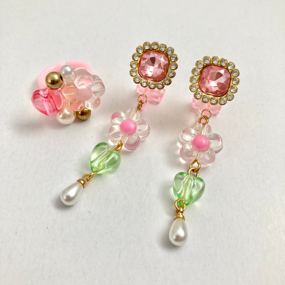 ウェディング 結婚式 淡水 バロックパール ビジュー ピアス イヤリング