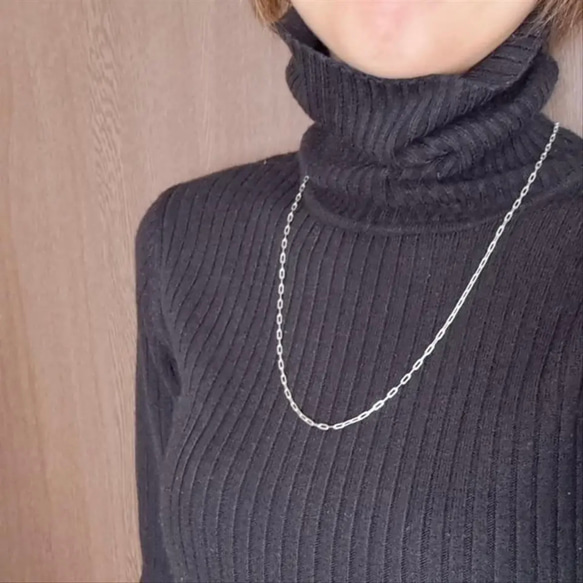 クリップチェーンネックレス　2.5mm SV925 45cm　Y字 10枚目の画像