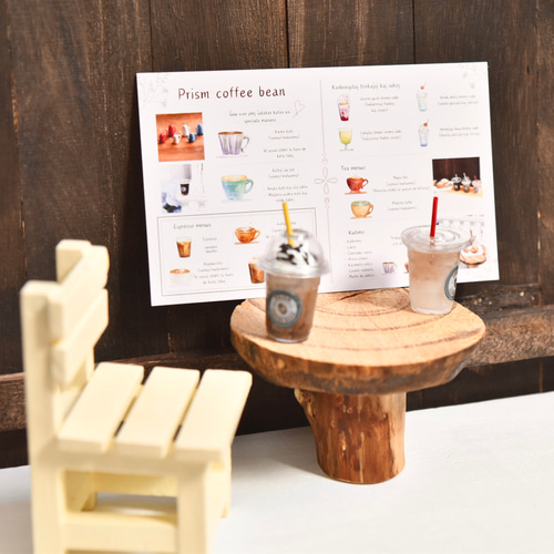 レトロ水彩カフェ＊可愛いロゴ入りテイクアウトアイスコーヒー