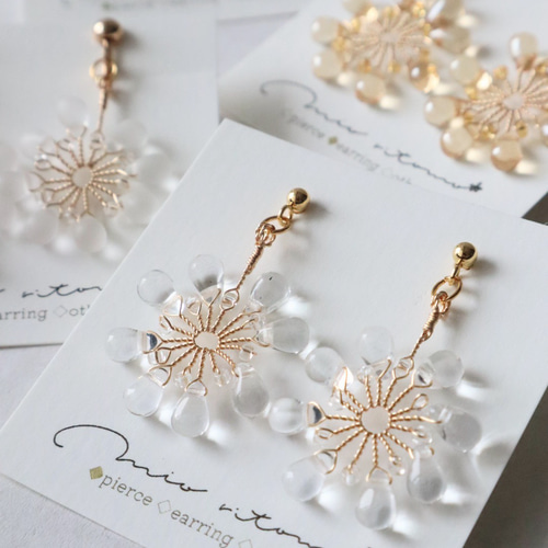 #987A 再販 ゴールド ブラック チェコビーズ ピアス ハンドメイド 987A再販ゴールド ブラック チェコビーズ ハンドメイド ピアス