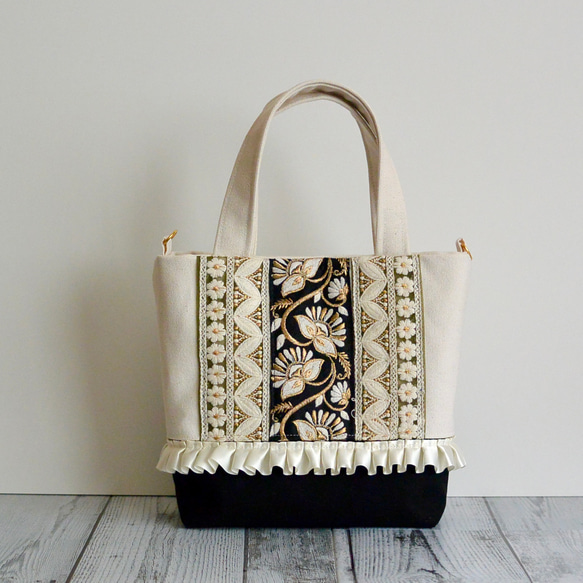 インド刺繍リボンA4トートBAG | トモ・コーポレーション｜世界の