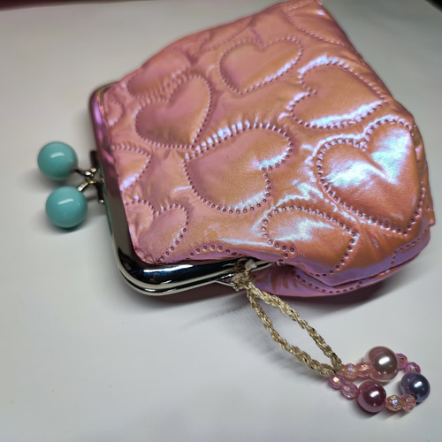 【ハンドメイド】がま口バッグ　 キラキラ蝶々　2点セット　 #413 桃源華 タッセルリボンがま口バッグ | HoshibakoWorks