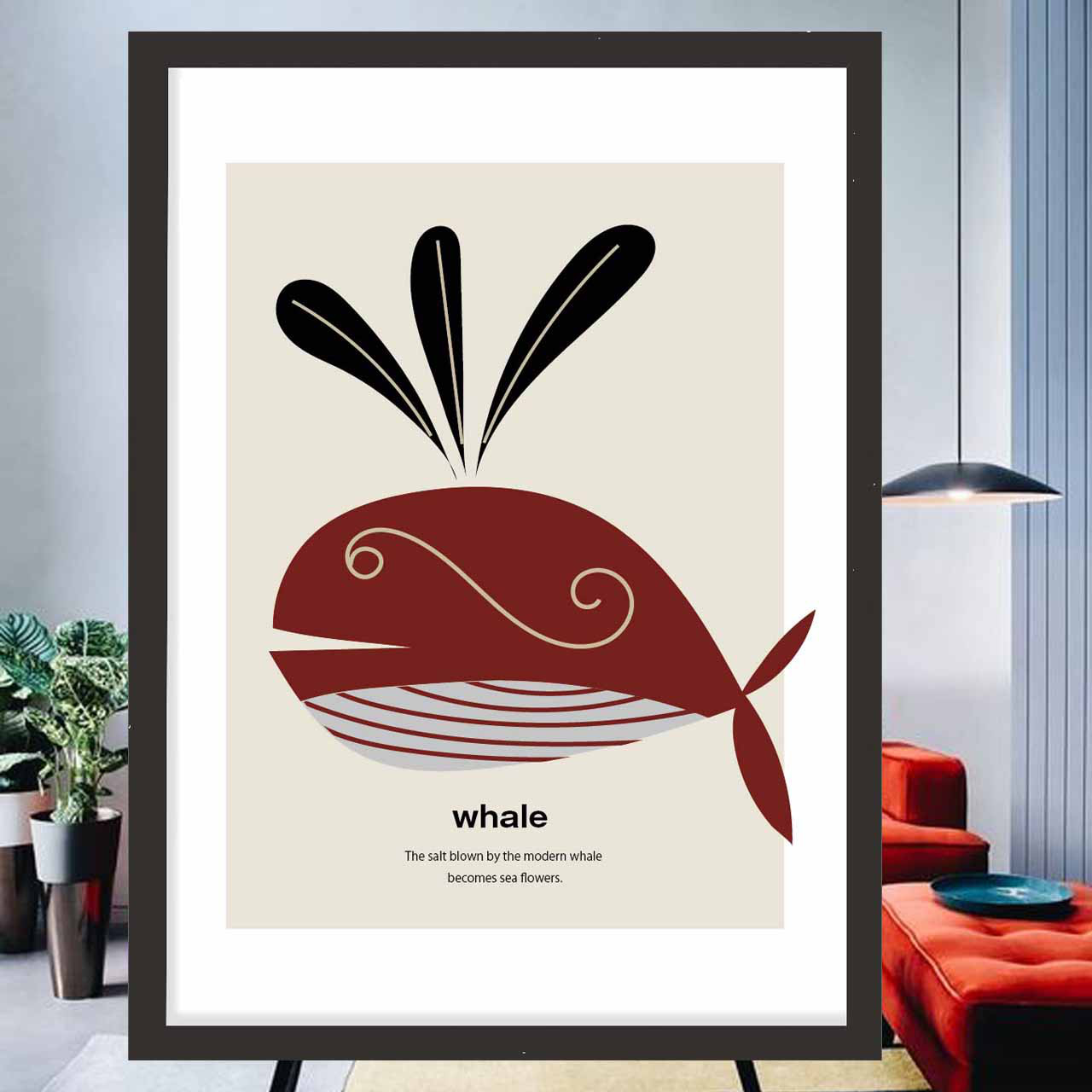 クジラの花　イラスト　ポスター　A4 A3 A2 A1　アート  　アートポスター　sei検索　2882