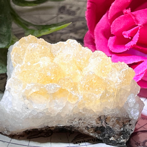 恋愛・ビジネス】シュガーキャップ シトリンクォーツ 原石 クラスター