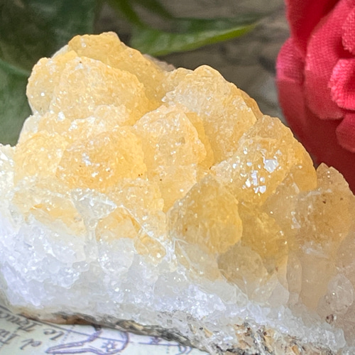 ぽっかぽか　開運絵画　❀シトリン原石❀ 恋愛・ビジネス】シュガーキャップ シトリンクォーツ 原石 クラスター