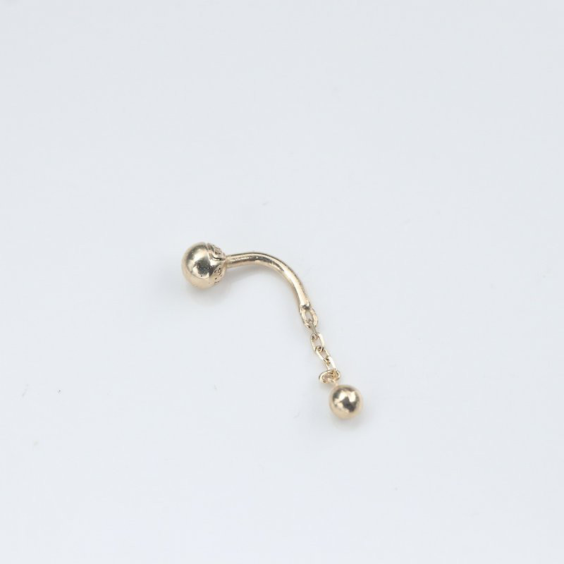 18K 14K 金 ゴールド ボール ヘリックス 軟骨 アンチトラガス インナーコンクバーベルイヤリング ピアス