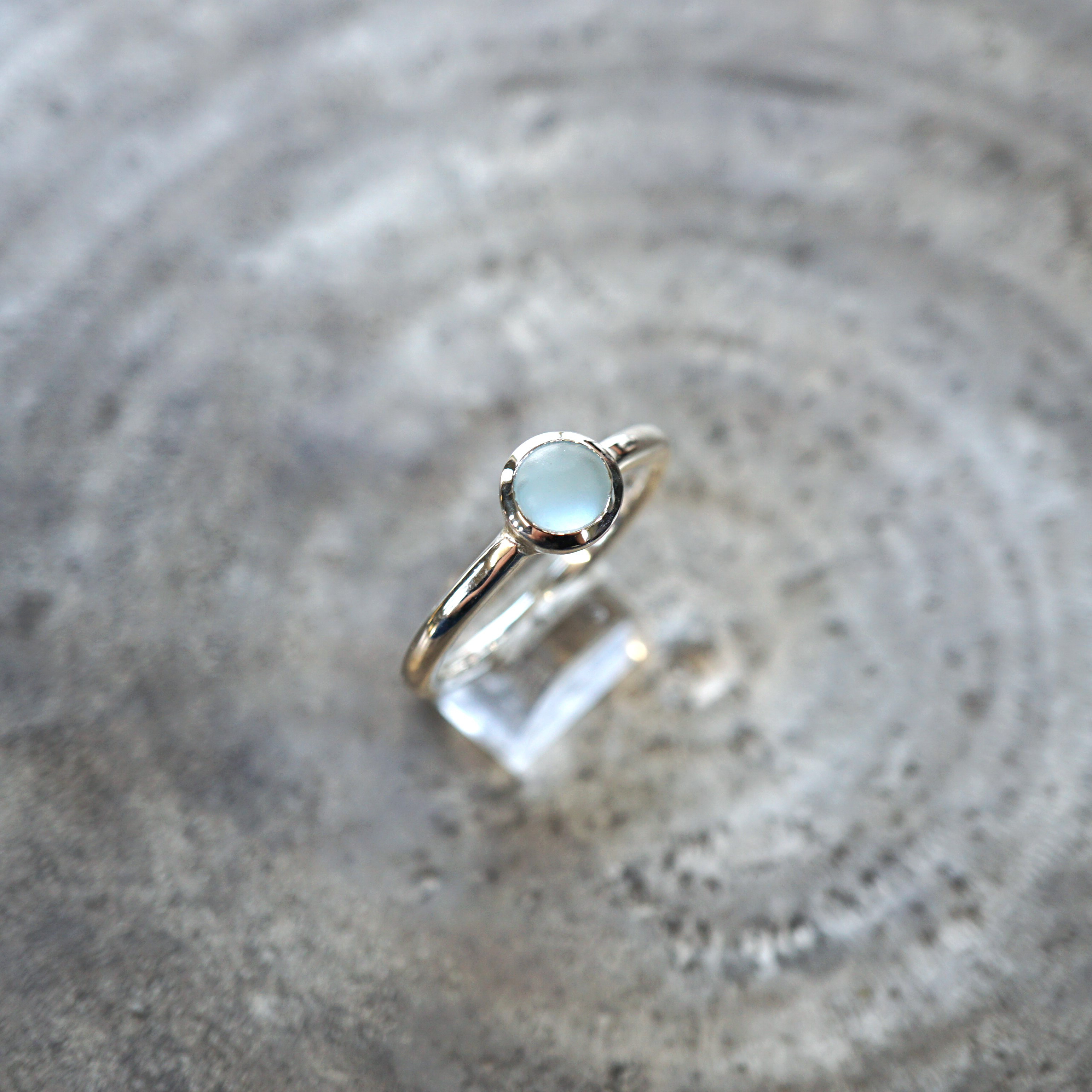 【受注製作】SV つや消しブルートパーズ　ふくりんリング