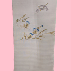 名古屋帯】刺繍花柄のアンティーク帯 和装小物（帯・半襟） 和