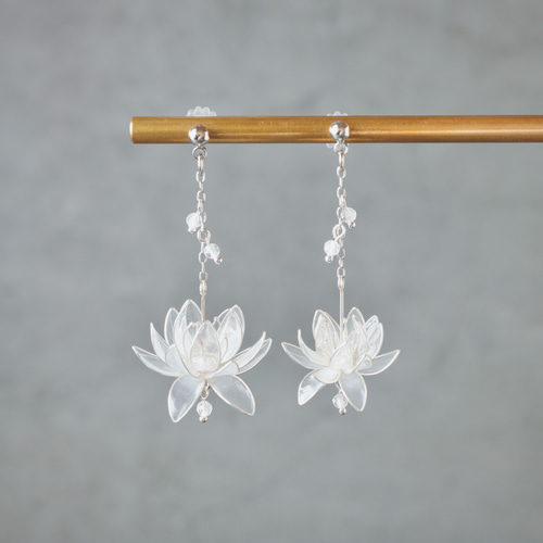 藤の花 クリア ピアス イヤリング ディップアート ディップ