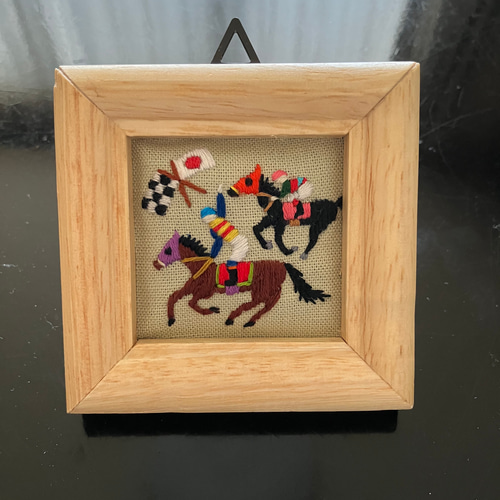 刺繍フレーム 競馬 ダービー 馬 壁掛け 壁飾り インテリア 雑貨 その他