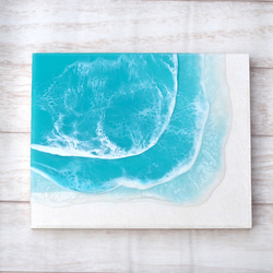 絵画「波打ち際の岩」アクリル絵/新品額縁 1f29002f44dee4ccedd2fbd72e2260