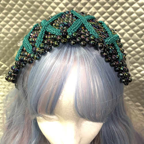 虹色ビーズのヘッドドレス ヘッドドレス（アクセサリー） アノ窓 通販