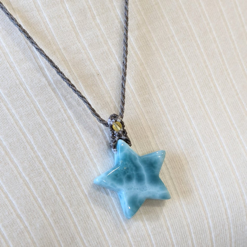 ヒトデのラリマーとキラキラボタンカット水晶 ヒトデのラリマーとキラキラボタンカット水晶
