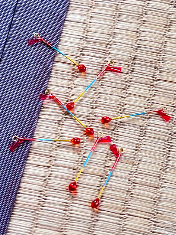 【片耳販売】終わりかけの線香花火ピアス イヤリング イヤーカフ ネックレス チャーム　 5枚目の画像