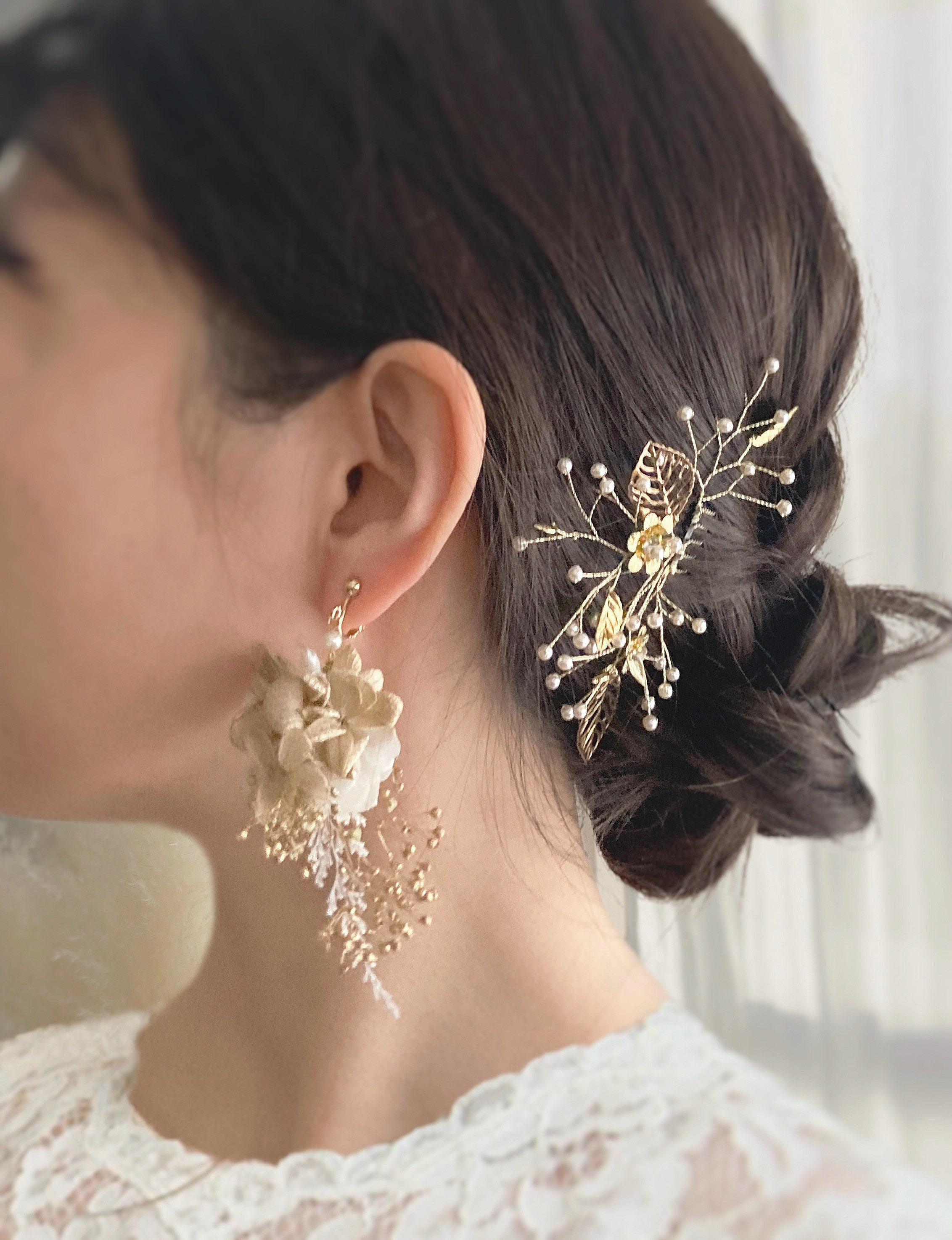 no.4210　olivegreen　l　ピアス/イヤリング L'ange ノンホールピアス 樹脂 オリーブの雫 グリーン 緑