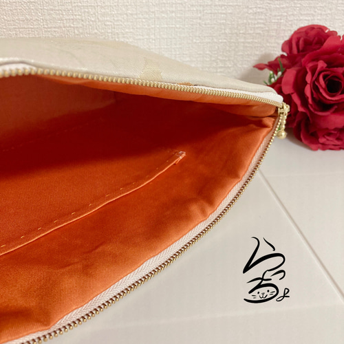 帯リメイク 丸に七宝 クラッチバッグ（kimono】帯リメイク 丸に