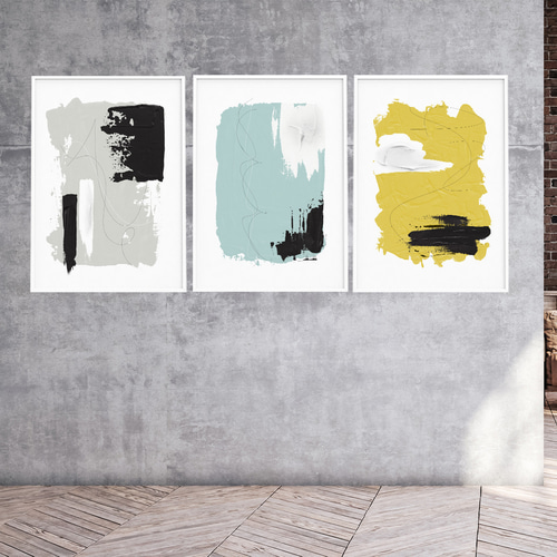 北欧 アートポスター【アートペイント67】 抽象画 北欧ポスター ミント