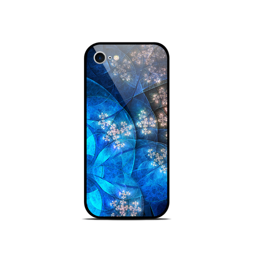 丙夜 - 和風 角丸型 強化ガラスiPhoneケース【和柄/スマホケース
