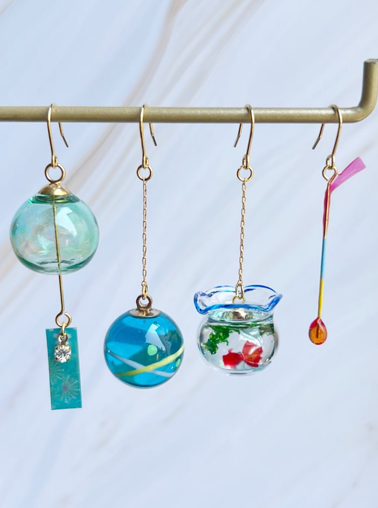 【ひんやりセット2025】日本の夏をいいとこどり！ピアスイヤリング4点セット　イヤーカフも　数量限定