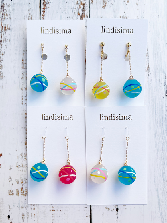 【ひんやりセット2025】人気の風鈴&水風船の耳飾りセット　金魚すくい付き　数量限定 9枚目の画像