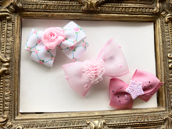 SALE♡ハンドメイド♡オーガンジーフリルポニークリップ②