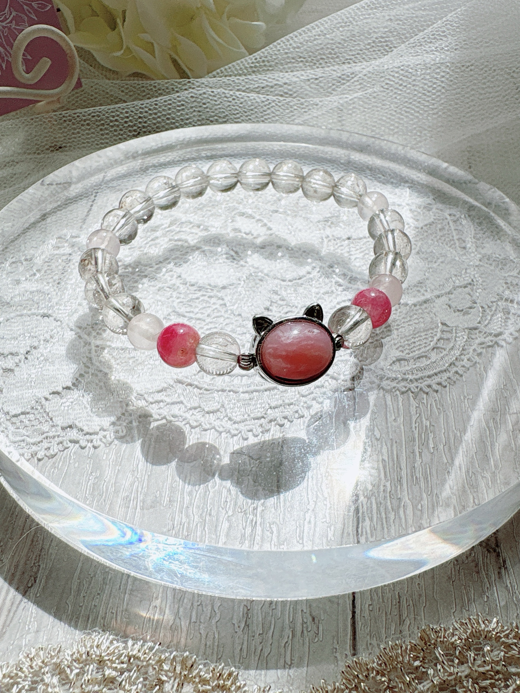 ピンクオパール・モルガナイトチャーム ピンクオパール・モルガナイト