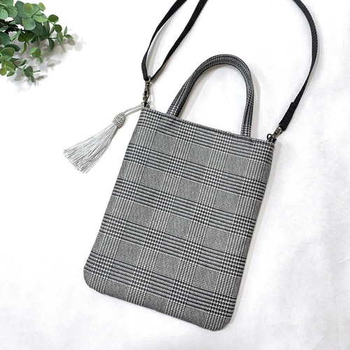 グレンチェック 2way スマホショルダー サコッシュ ショルダーバッグ