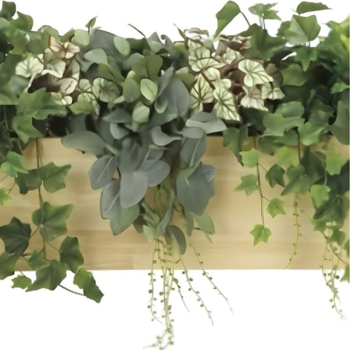 光触媒人工観葉植物ウォールグリーン壁掛けウッドボックスLa