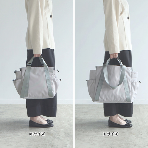 10ポケットトートバッグ［Lサイズ］撥水加工ナイロン｜ファスナー付