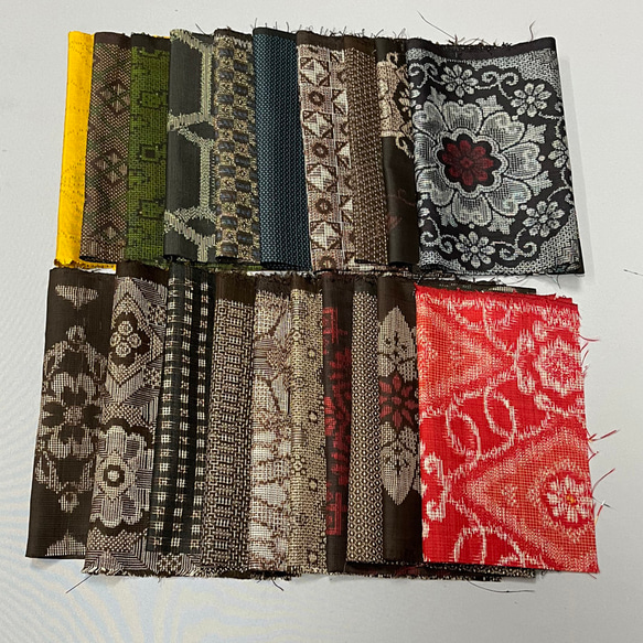 966 古布 大島紬 格子 ❤️36㎝巾X1.m④柄4mを 386 古布