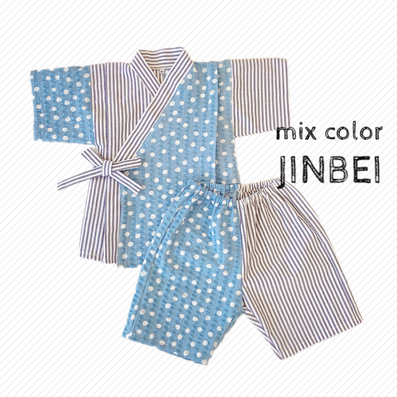 ハンドメイド　キッズ　甚平　100 764c50437d4d49ef18817174d91745