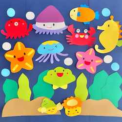 ( 専用 )海の生き物 魚 夏 壁面 保育 施設 Amazon.co.jp: 壁面飾り 海の生き物 魚 夏 保育園 幼稚園 施設