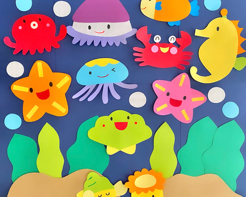 Amazon.co.jp: 壁面飾り 海の生き物 魚 夏 保育園 幼稚園 施設