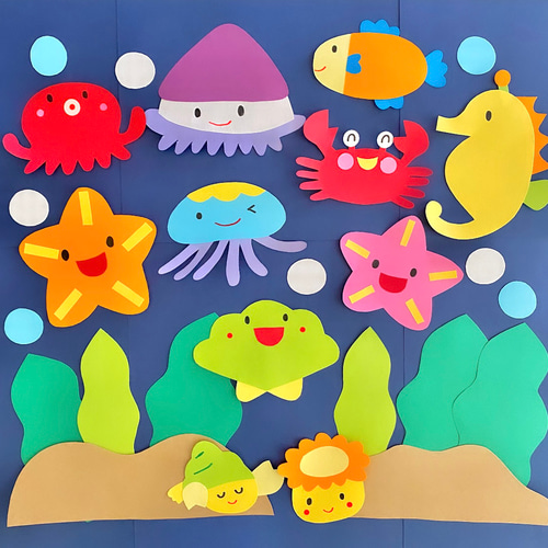 魅力的な 海 海の生き物 夏 魚 その他素材 壁面 幼稚園 保育園 水族館 クラフト・布製品