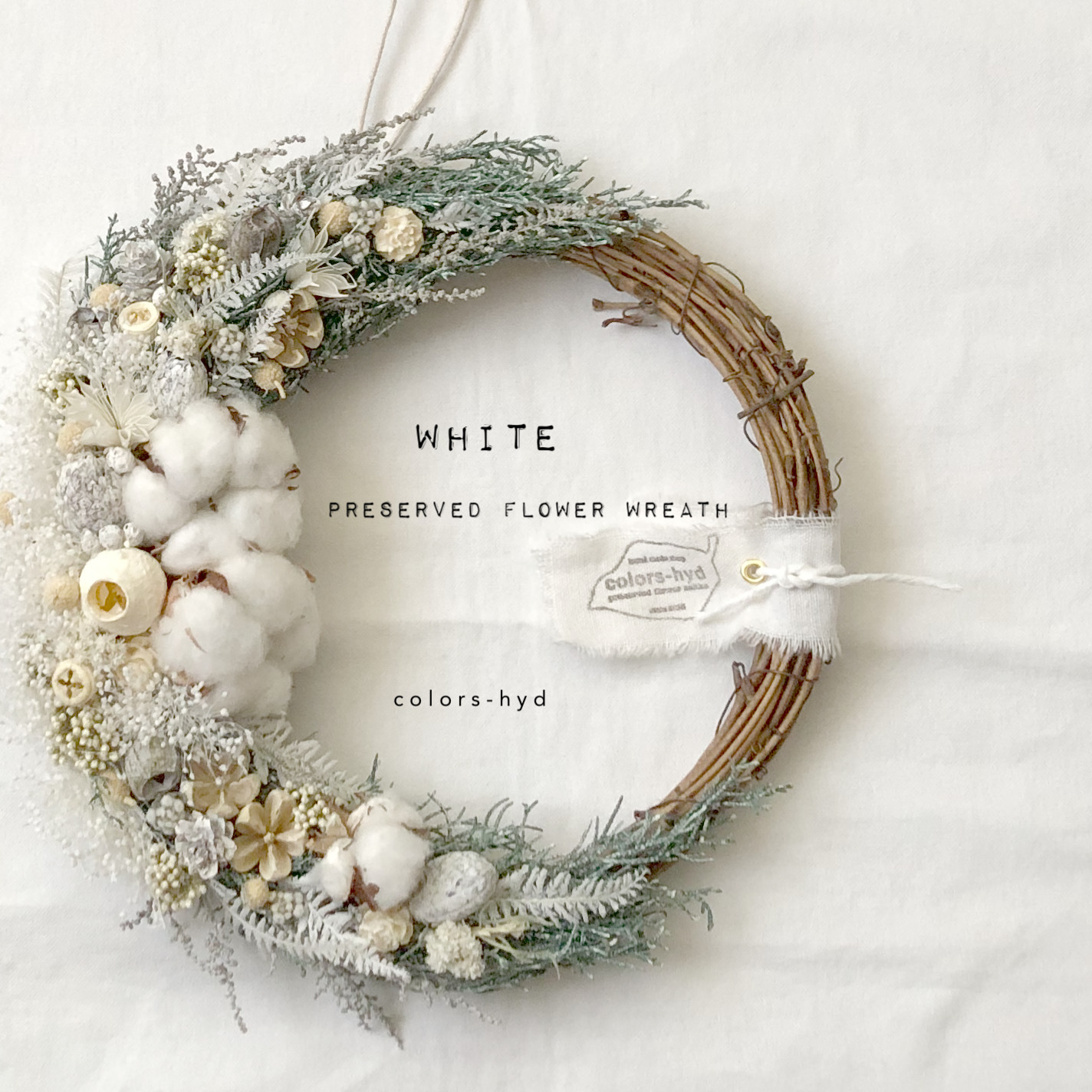 受注制作かすみ草のふわふわリース