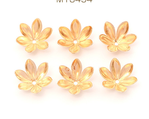 M13494 60個 メタルフラワーパーツ 六弁花 ビーズキャップ 花座 座金