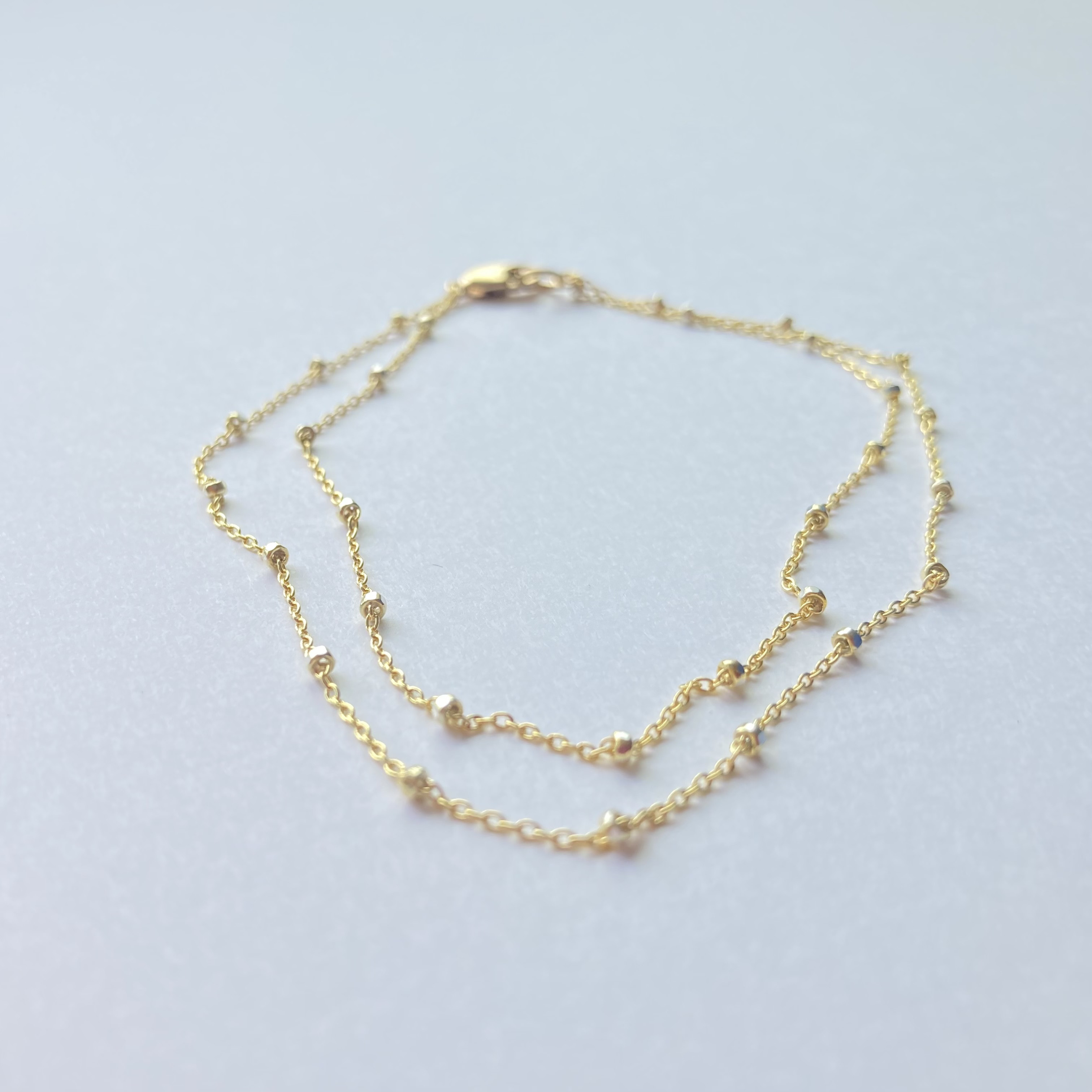 ドットチェーンのダブルブレスレット