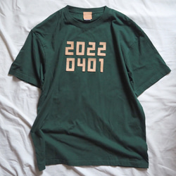 【 数字8桁オーダー 】レザーパッチ Tシャツ（5色）本革 メンズ レディース 3枚目の画像