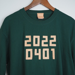 【 数字8桁オーダー 】レザーパッチ Tシャツ（5色）本革 メンズ レディース 6枚目の画像