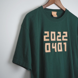 【 数字8桁オーダー 】レザーパッチ Tシャツ（5色）本革 メンズ レディース 5枚目の画像