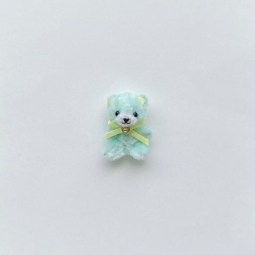テディベア　ラムネ色の　バンビ　水色　ぬいぐるみ　玩具　レトロ　ミニチュア