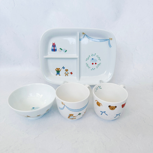 新品/未使用】ポーセラーツ/プレート・お茶碗・マグカップセット 中皿 