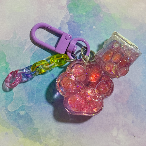 ねこねこ無限キーボードキーホルダー パープルピンク その他携帯